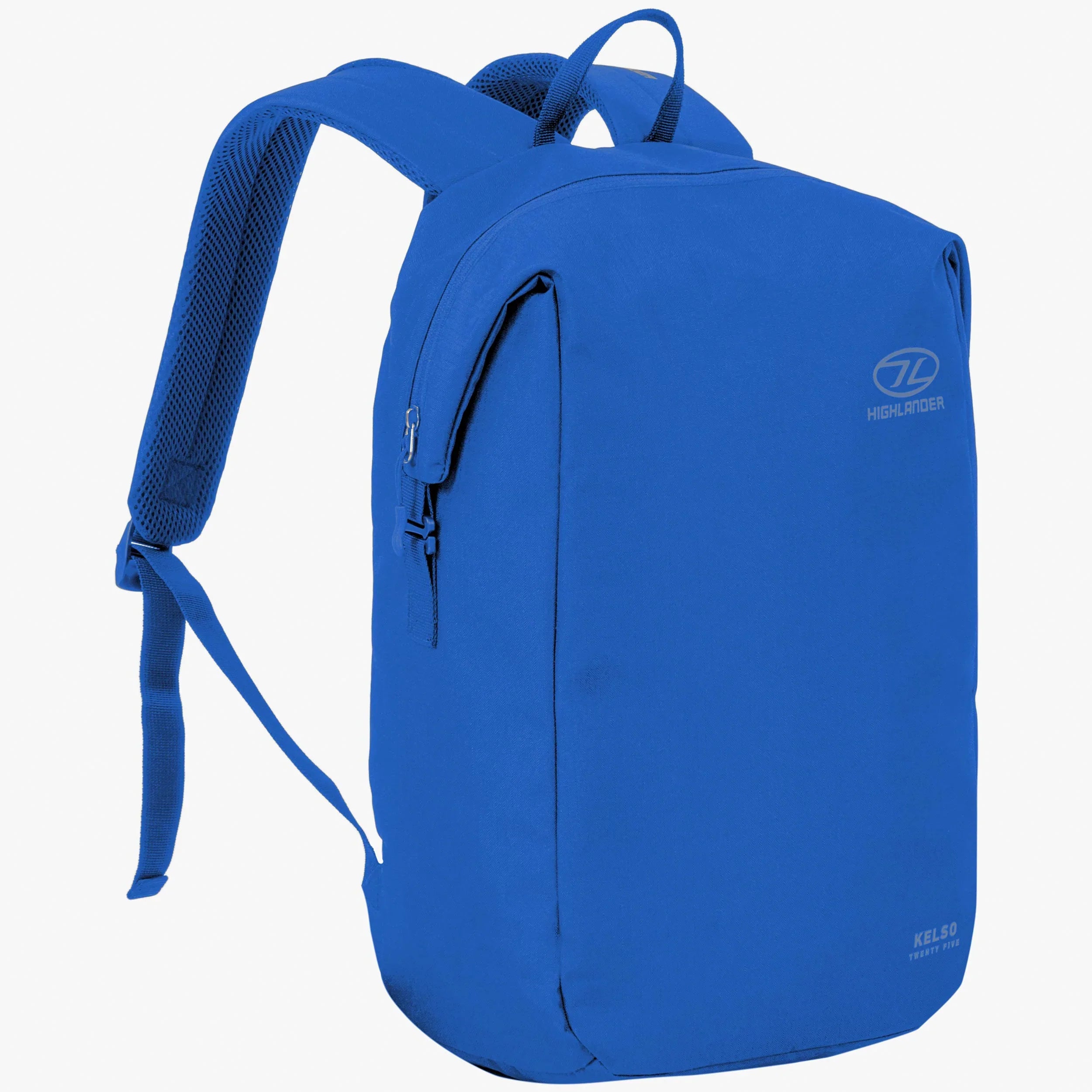 Kelso Backpack 25L in blue, minimalist design with padded shoulder straps for comfortable everyday use.