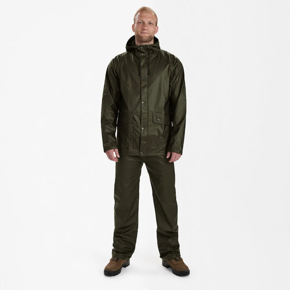 Deerhunter Men's Hurricane Rain Jacket Art Green Hunting, Jacket on sale at Wylie's Outdoor World UK (Full Angle View)