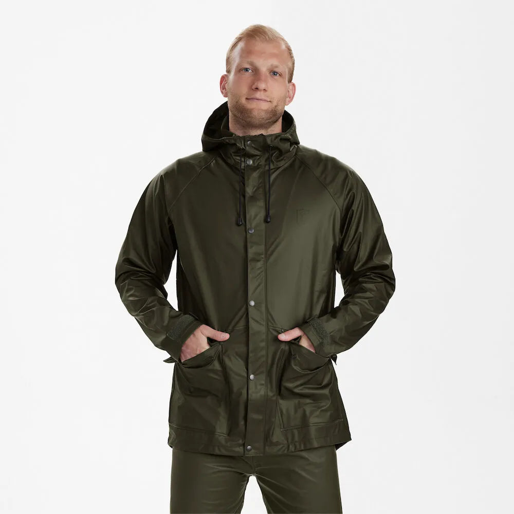 Deerhunter Men's Hurricane Rain Jacket Art Green Hunting, Jacket on sale at Wylie's Outdoor World UK (Straight Angle View)