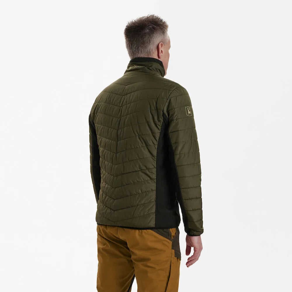 Deerhunter Men's Moor Padded Jacket with softshell Adventure Green Hunting, Jacket on sale at Wylie's Outdoor World UK (Side Angle View)