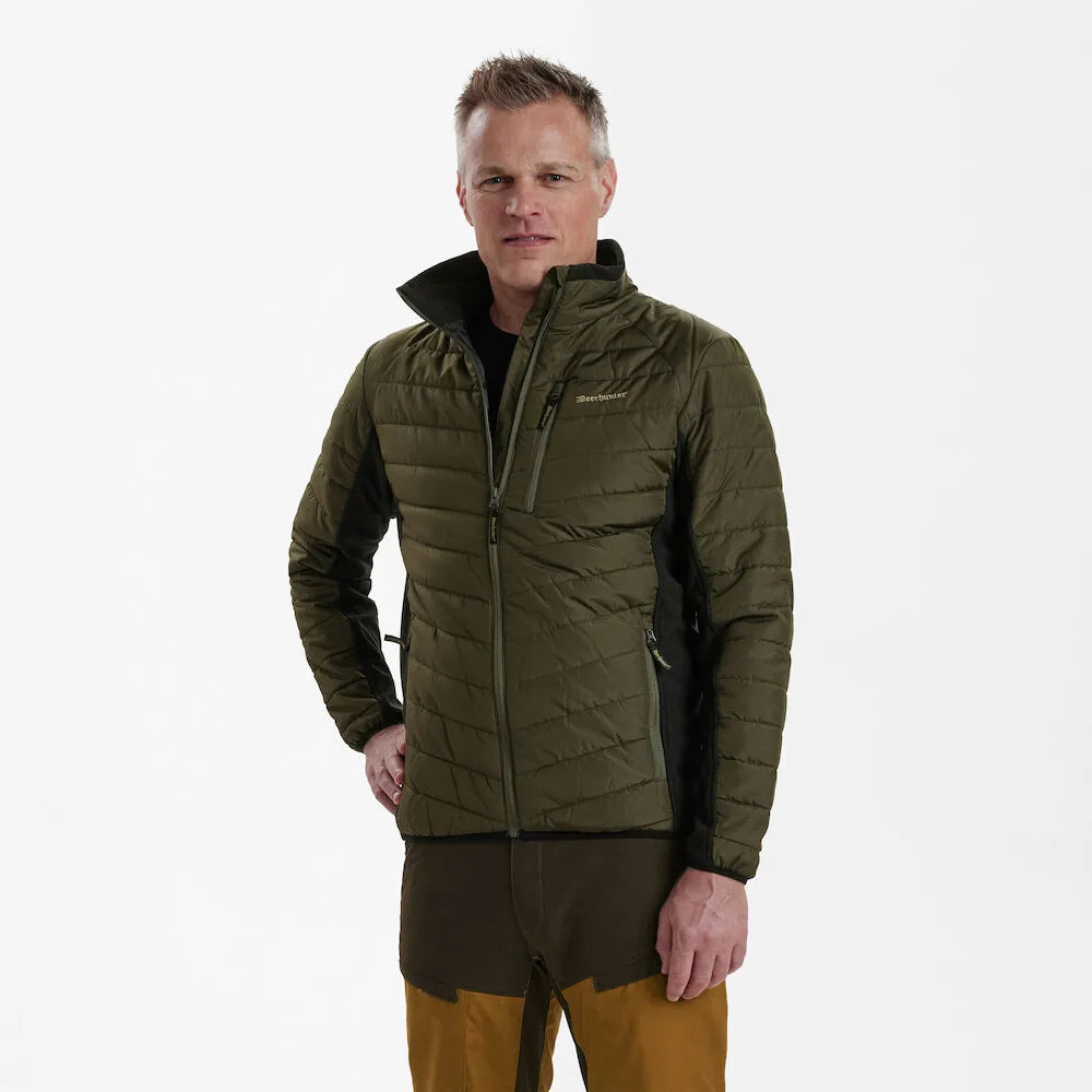 Deerhunter Men's Moor Padded Jacket with softshell Adventure Green Hunting, Jacket on sale at Wylie's Outdoor World UK (Straight Angle View)