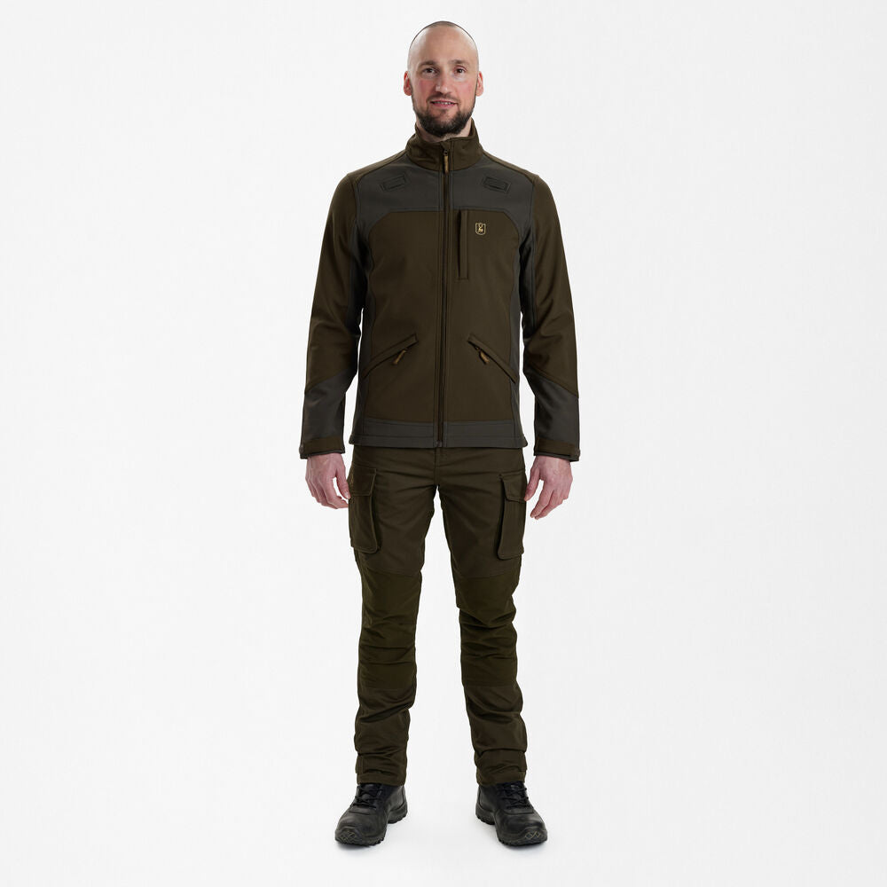 Deerhunter Men's Rogaland Softshell Jacket Fallen Leaf Hunting, Jacket on sale at Wylie's Outdoor World UK (Full Straight Angle View)