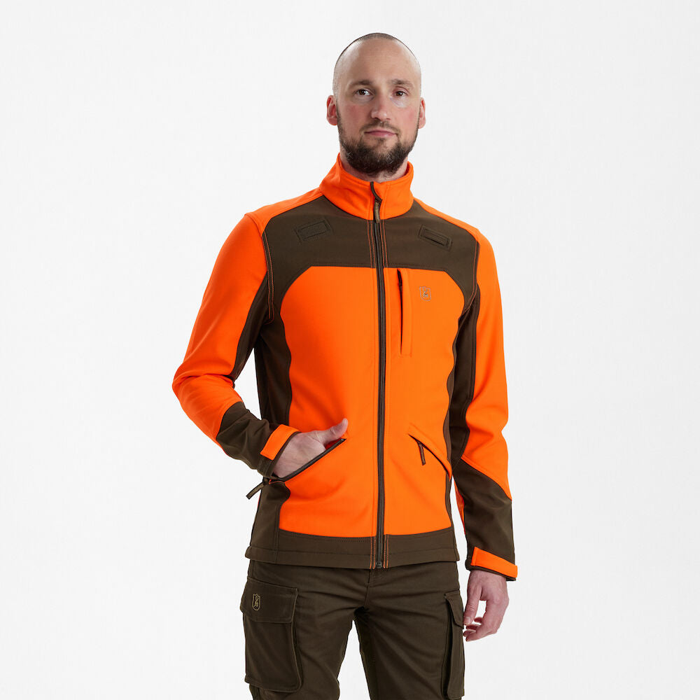 Deerhunter Men's Rogaland Softshell Jacket Orange Hunting, Jacket on sale at Wylie's Outdoor World UK (Straight Angle View)