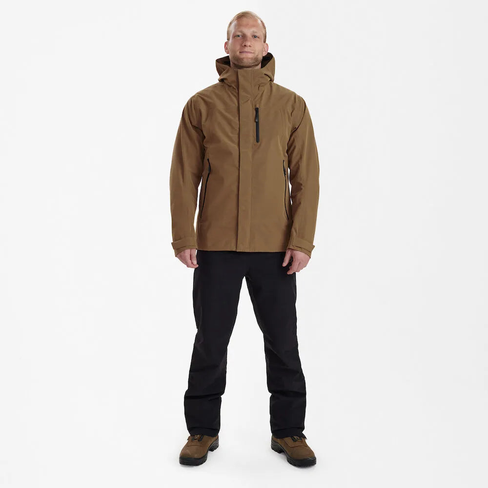 Deerhunter Men's Sarek Shell Jacket with hood Butternut Hunting, Jacket on sale at Wylie's Outdoor World UK (Full Angle View)