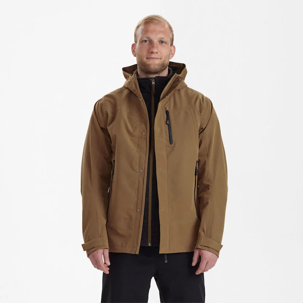 Deerhunter Men's Sarek Shell Jacket with hood Butternut Hunting, Jacket on sale at Wylie's Outdoor World UK (Straight Angle View)