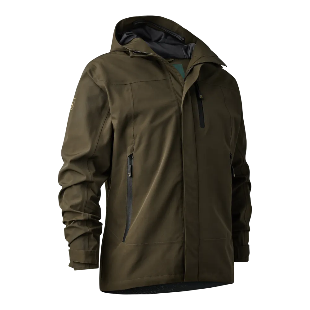 Deerhunter Men's Sarek Shell Jacket with hood Fallen Leaf Hunting, Jacket on sale at Wylie's Outdoor World UK (Front View)