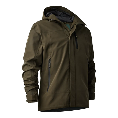 Deerhunter Men's Sarek Shell Jacket with hood Fallen Leaf Hunting, Jacket on sale at Wylie's Outdoor World UK (Front View)