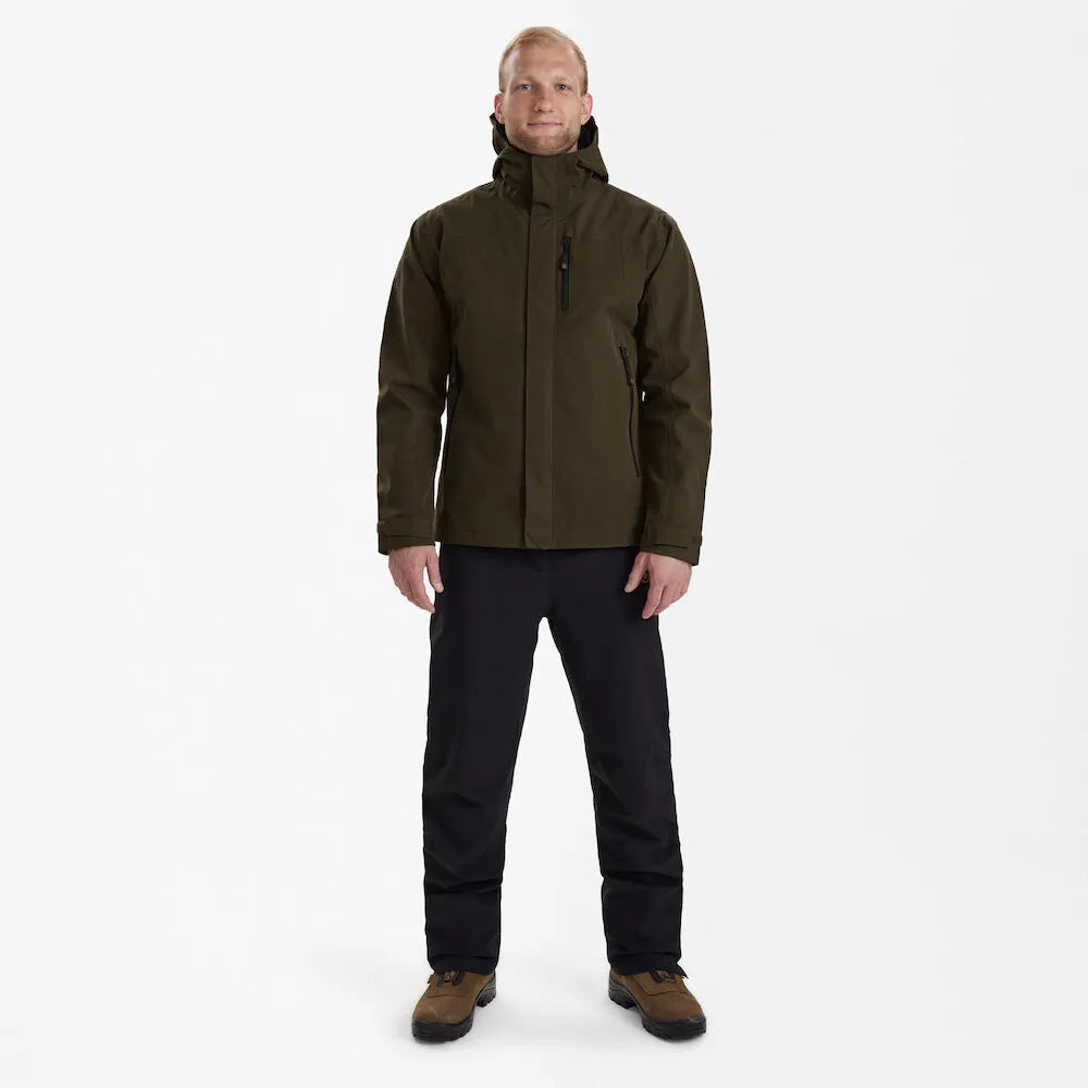 Deerhunter Men's Sarek Shell Jacket with hood Fallen Leaf Hunting, Jacket on sale at Wylie's Outdoor World UK (Full Angle View)