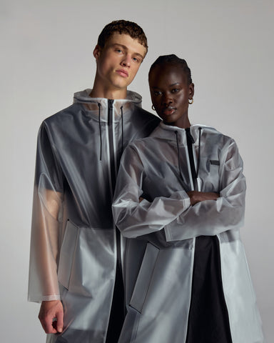 Unisex Clear Downpour Andrea Clear Matte PU Rain Coat
