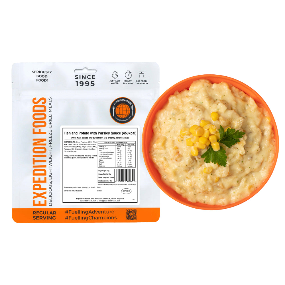 Expedition Foods Fish and Potato with Parsley Sauce | Freeze-Dried Meal