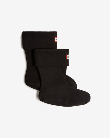 Black Recycled Fleece Cuff Short Boot Socks