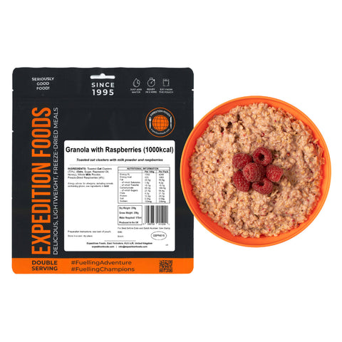 Expedition Foods Granola with Raspberries | Freeze-Dried Meal
