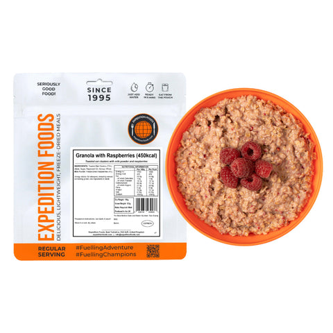 Expedition Foods Granola with Raspberries | Freeze-Dried Meal