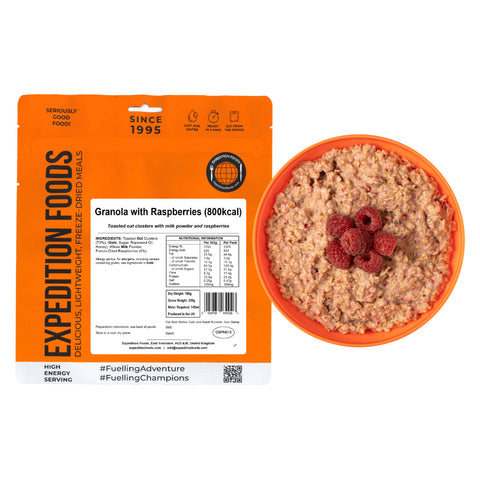 Expedition Foods Granola with Raspberries | Freeze-Dried Meal
