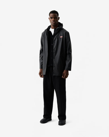 Unisex Black Downpour Jo PU Rain Parka
