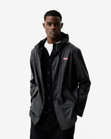 Unisex Black Downpour Jo PU Rain Parka