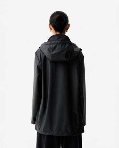 Unisex Black Downpour Jo PU Rain Parka
