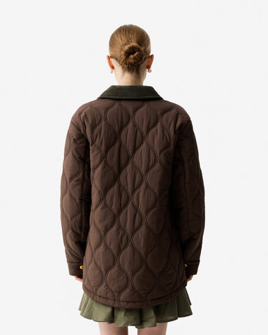 Women's Chocolate Brown Witton Quilted Shacket