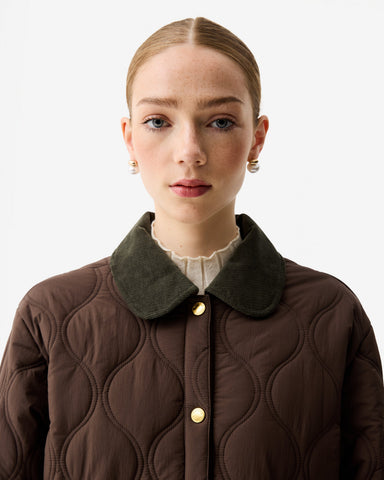 Women's Chocolate Brown Witton Quilted Shacket