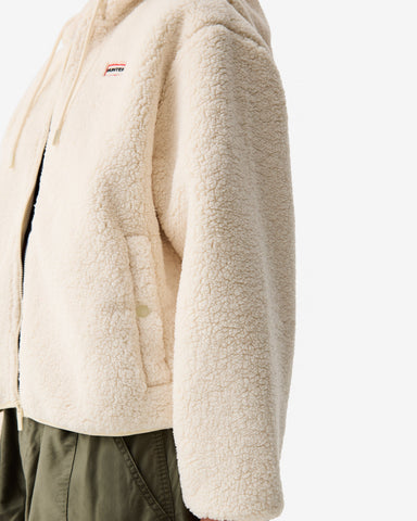 Women's Antique White Bonelle Borg Fleece Hoodie