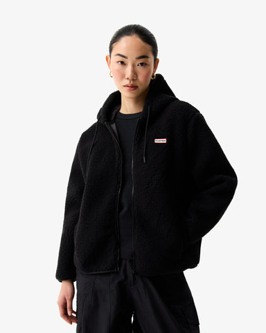 Women's Black Bonelle Borg Fleece Hoodie