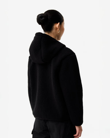 Women's Black Bonelle Borg Fleece Hoodie
