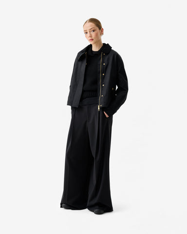 Women’s Black Leith Oversized Waxed Jacket