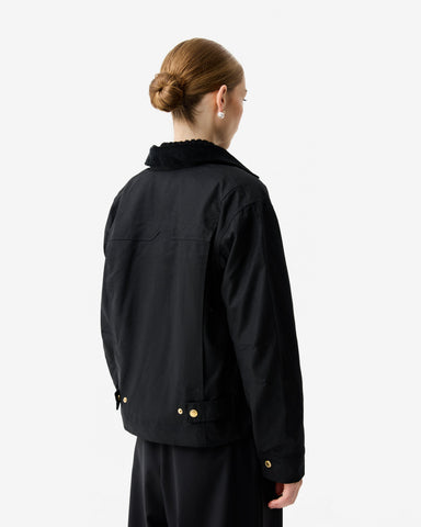 Women’s Black Leith Oversized Waxed Jacket