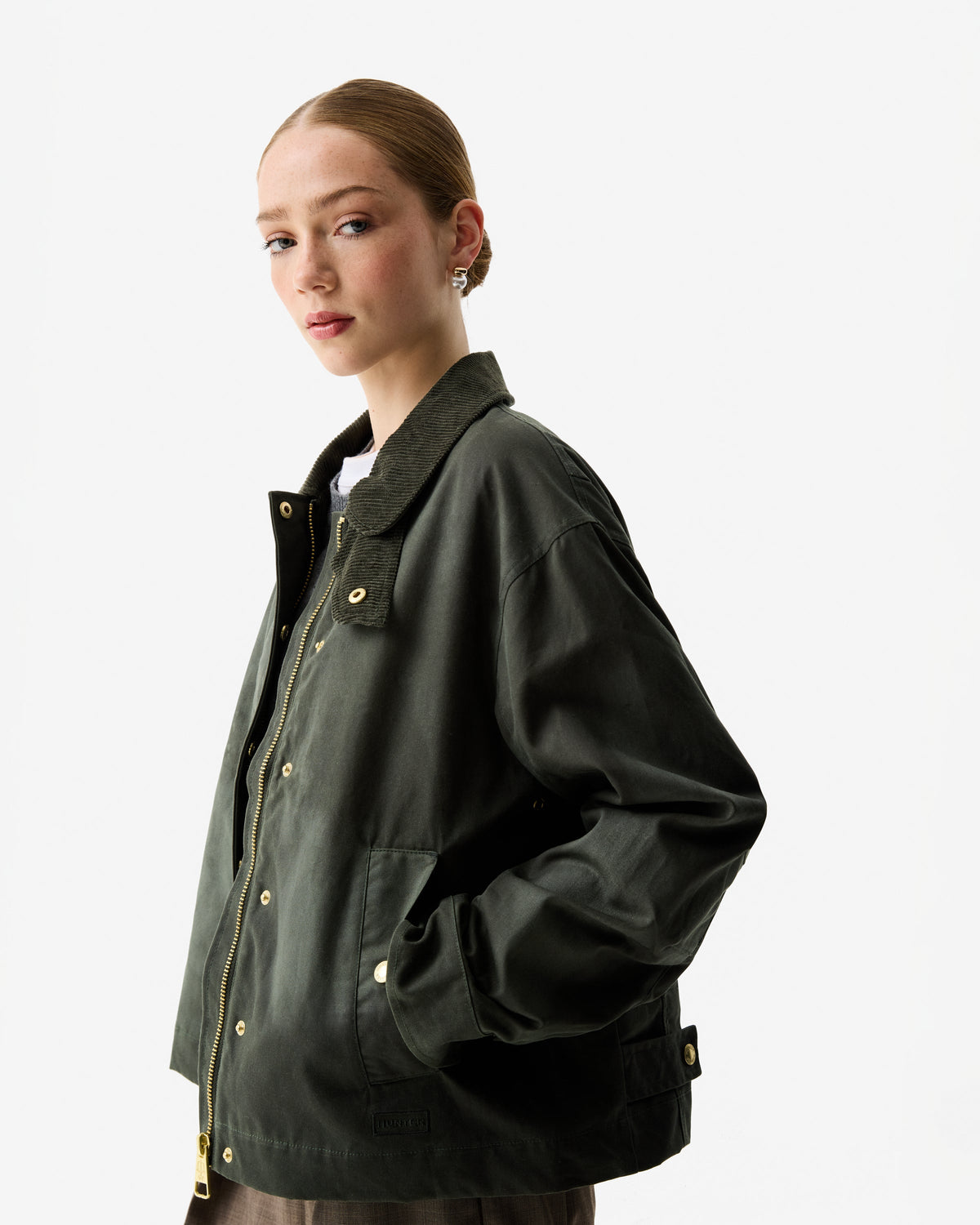 Women’s Kambaba Green Leith Oversized Waxed Jacket