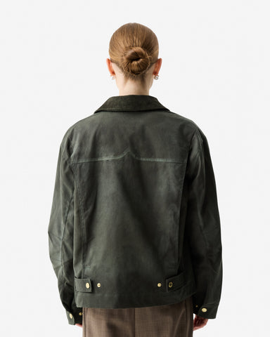 Women’s Kambaba Green Leith Oversized Waxed Jacket