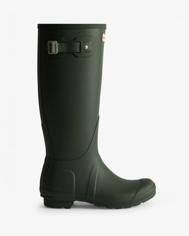 Women's Dark Olive Tartan Lining Tall Wellington Boot