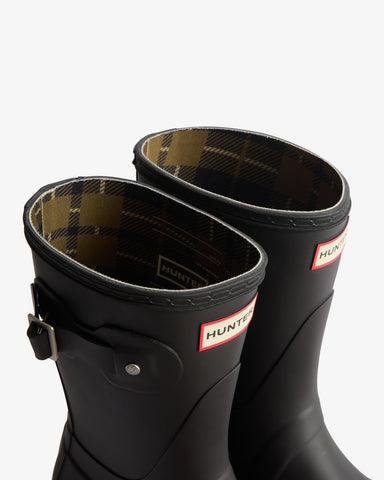 Women's Tartan Lining Short Wellington Boot