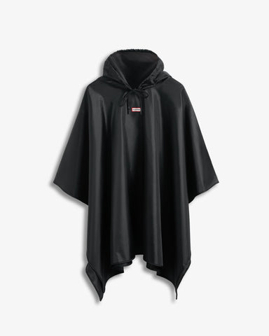 Unisex Black Packable Poncho