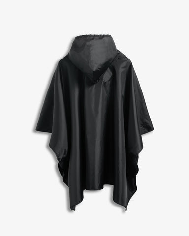 Unisex Black Packable Poncho