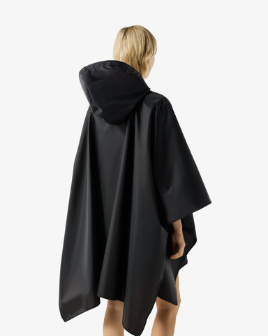 Unisex Black Packable Poncho