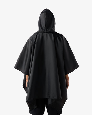 Unisex Black Packable Poncho