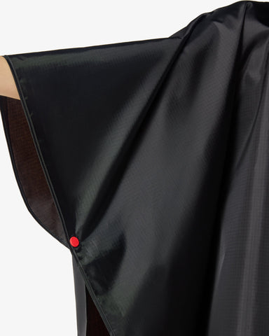 Unisex Black Packable Poncho