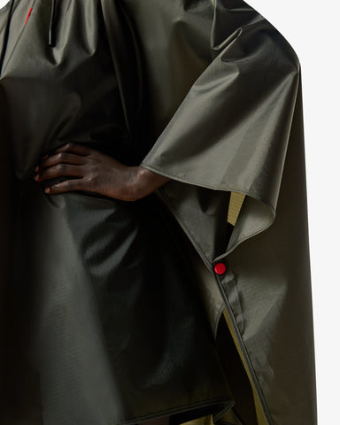 Unisex Kambaba Green Packable Poncho