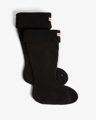Black Recycled Downpour Fleece Tall Boot Socks