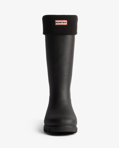 Black Recycled Downpour Fleece Tall Boot Socks