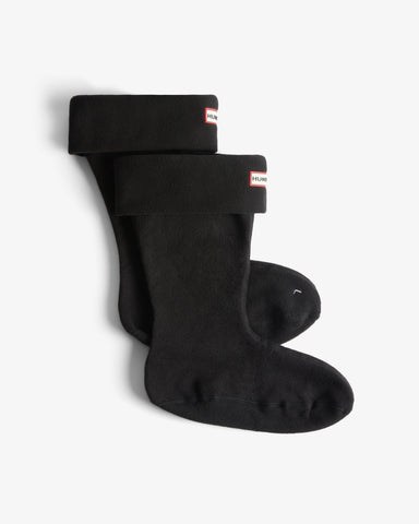 Black Recycled Downpour Fleece Short Boot Socks