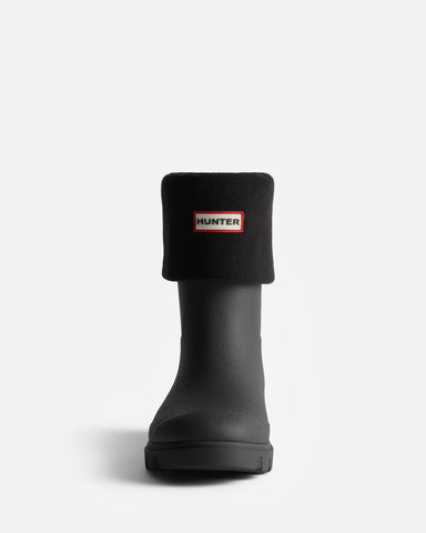 Black Recycled Downpour Fleece Short Boot Socks