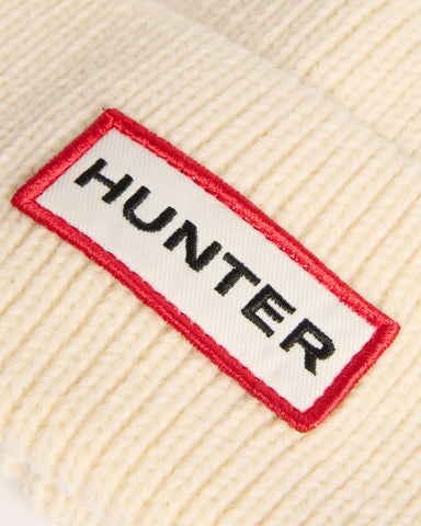 Unisex Antique White Skye Pom Pom Beanie