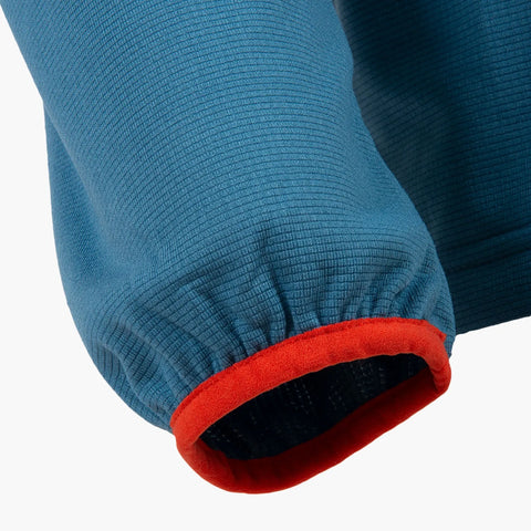 Hirta Grid Fleece from Wylie's Outdoor World Sleeve View Steel Blue