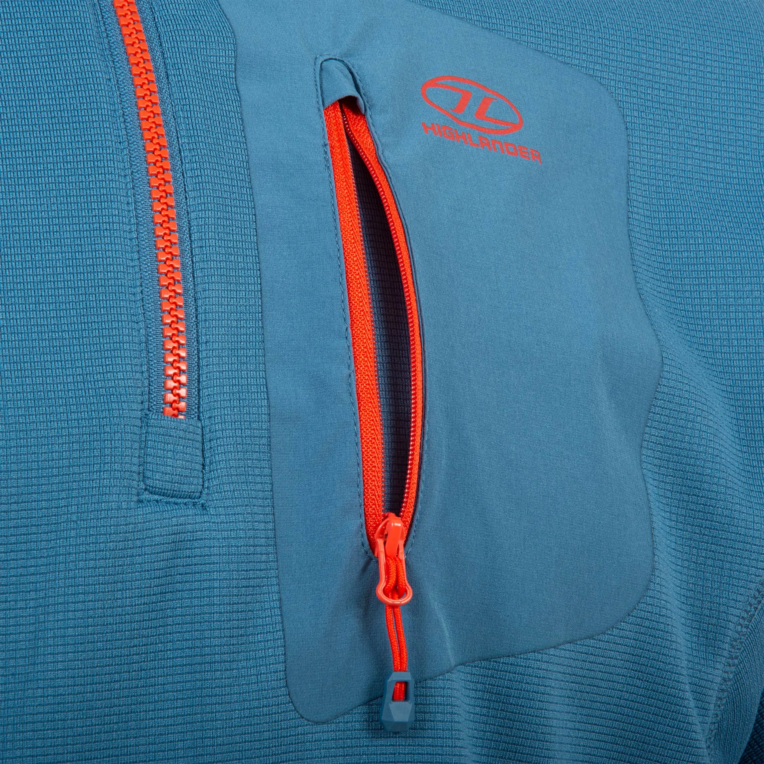 Hirta Grid Fleece from Wylie's Outdoor World Zip View Steel Blue