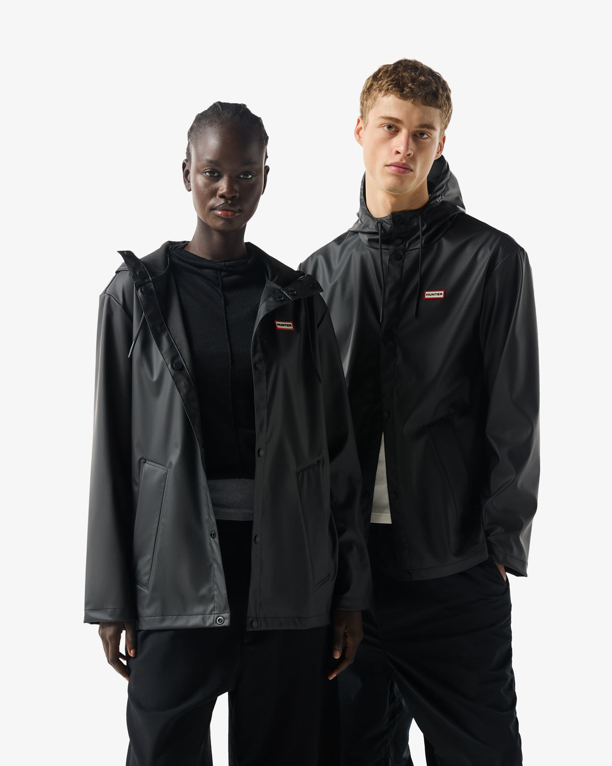 Unisex Black Downpour Izzy PU Hooded Jacket