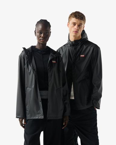 Unisex Black Downpour Izzy PU Hooded Jacket