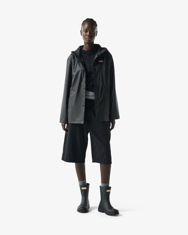 Unisex Black Downpour Izzy PU Hooded Jacket