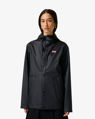 Unisex Black Downpour Izzy PU Hooded Jacket
