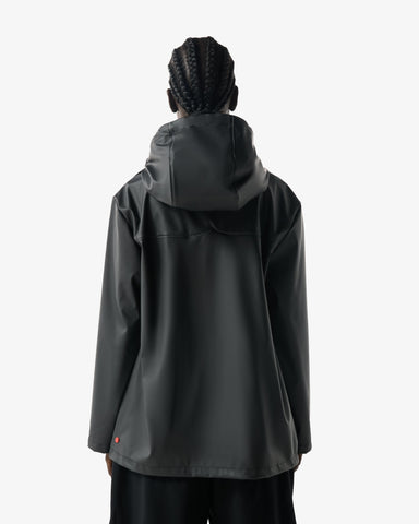 Unisex Black Downpour Izzy PU Hooded Jacket
